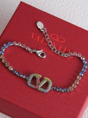 18K Vlogo Multi-Color Crystals Bracelet