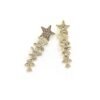 18K CC Star Diamonds Long Earrings