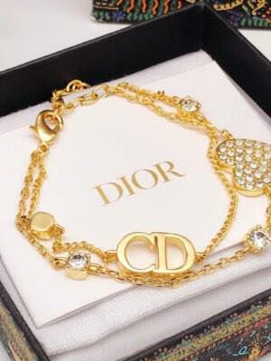 18K Petit CD Heart Diamonds Bracelet