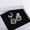 18K BB Hourglass Diamond Earrings