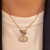 18K Chaine D'ancre Contour Pendant H Necklace