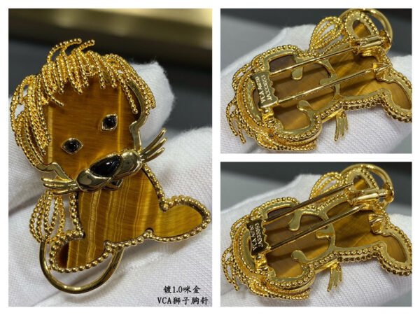 18K Lucky Animals Lion Clip Brooch