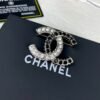 18K CC Black & White Crystals Brooch