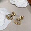 18K Double G Crystal Pendant Earrings