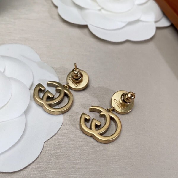18K Double G Crystal Pendant Earrings