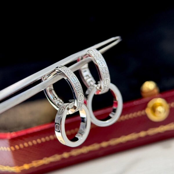 18K Love Pave Diamond Earrings