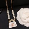 18K CC Pearls Bag Pendant Necklace