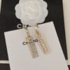 18K CC Crystals Long Letter Earrings