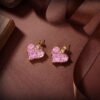 18K Triomphe Pink Crystal Heart Earrings