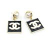 18K CC Square Pearl Pendant Earrings