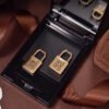 18K BB Gold Small Lock Earrings