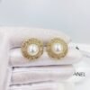 18K CC Pearl Round Earrings