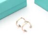 18K T Hoop Earrings