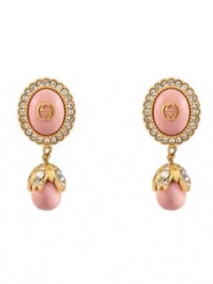 18K Double G Pink Pearls Earrings
