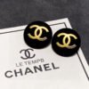18K CC Black Yellow Gold Earrings