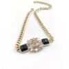 18K CC Black Crystals Chain Necklace