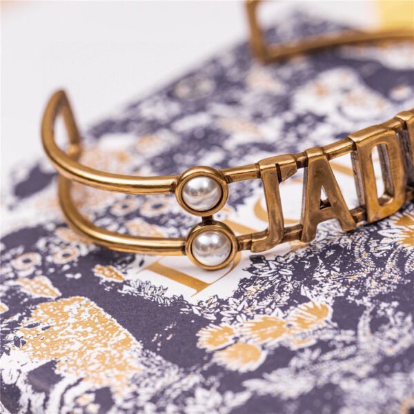 18K CD J¡¯adior Pearls Open Cuff Bracelet