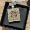 18K CC Perfume Bottle Crystals Brooch