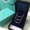 18K T Knot Pendant Diamond Necklace