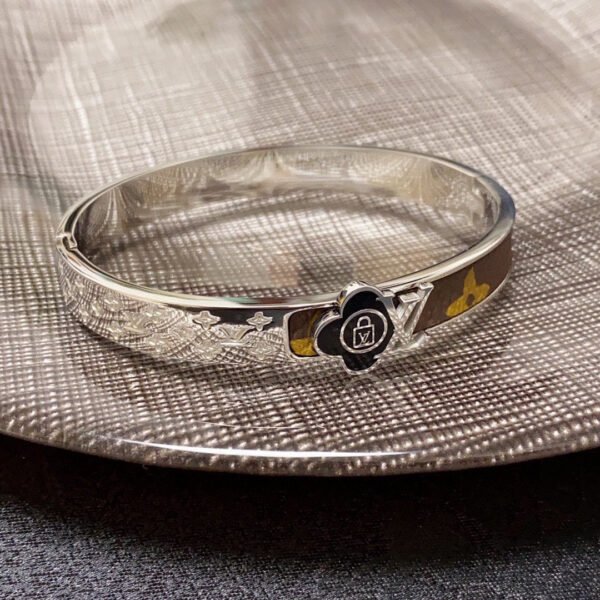 18K Louis Leather Lock Bracelet