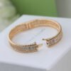 18K Rose Gold Perl¨¦e Diamonds Three Rows Bracelet