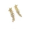 18K CC Star Diamonds Long Earrings