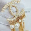 18K CC Pearl Tassel Brooch