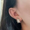18K CC Star Pearl Earrings