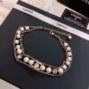 18K CC Pearl Choker Chain Necklace