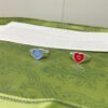 Double G Interlocking G Blue Enamel Heart Ring