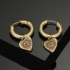 18K Double G Vintage Peach Heart Earrings
