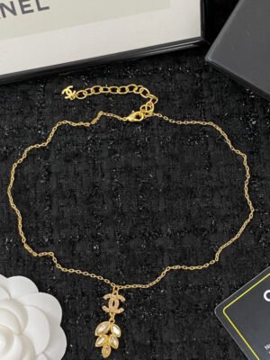 18K CC Flower Crystal Necklace