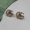 18K Double G Logo Diamonds Earrings