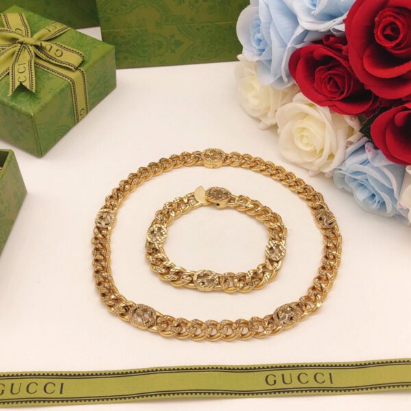 18K Double G Chain Diamond Necklace