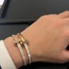 18K T1 Wide Diamond Hinged Bracelet