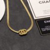 18K CC Gold Choker Necklace