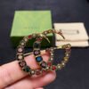 18K Double G Color Crystal Brooch