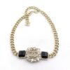18K CC Black Crystals Chain Necklace