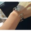 18K CC Heart Black Cuff Bracelet