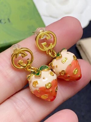 18K Double G Strawberry Earrings