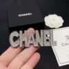 18K CC Crystals Letter Brooch