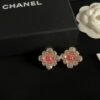 18K CC Color Flower Diamond Earrings