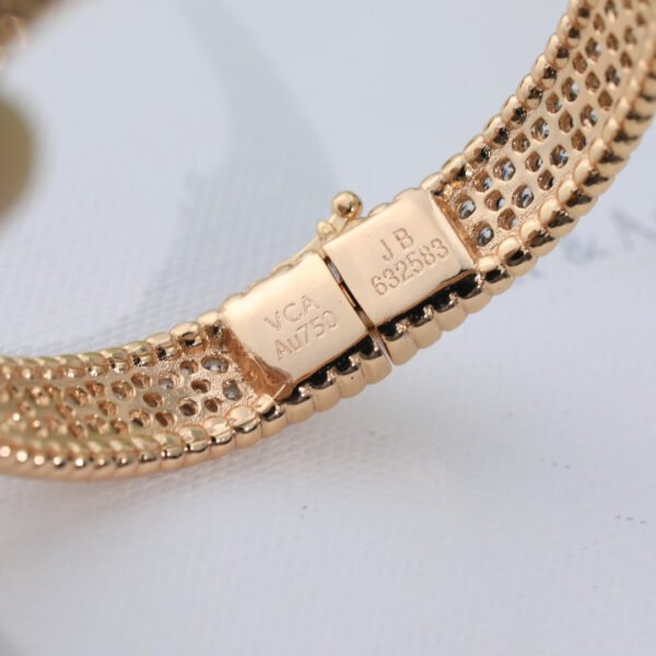 18K Rose Gold Perl¨¦e Diamonds Three Rows Bracelet