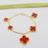 18K Magic Alhambra Five Carnelian Motifs Clover Bracelet