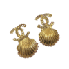 18K CC Shell Pendant Earrings