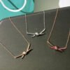 18K T Knot Pendant Diamond Necklace
