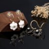 18K CC Flower Earrings