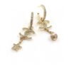 18K CC Pearl Long Pendant Earrings