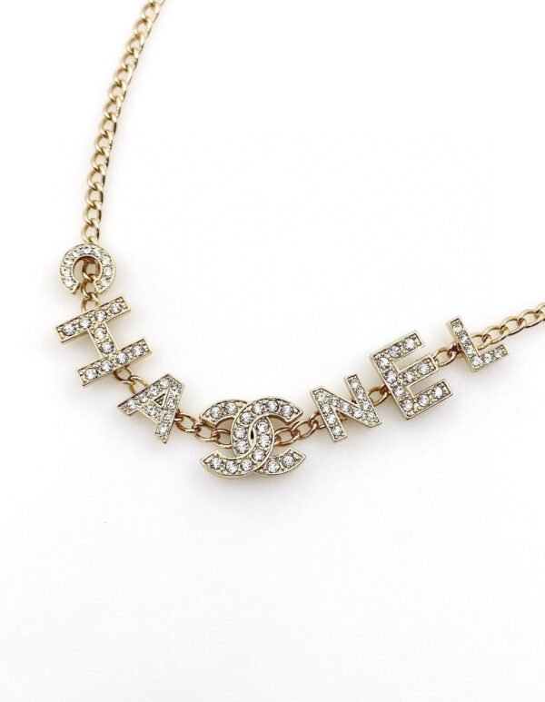 18K CC Script Diamonds Necklace