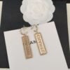 18K CC Typo Drop Earrings